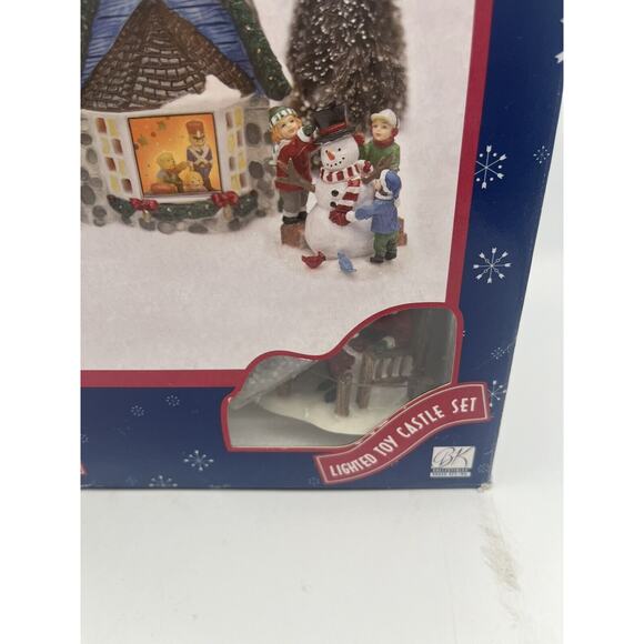 Snowflake Falls 8 Piece Porcelain Toy Castle Set Christmas Village Decor - Picture 6 of 12